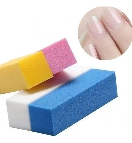 5pç Lixas De Bloco Colorido Polidora Para Unhas Acrílico Gel