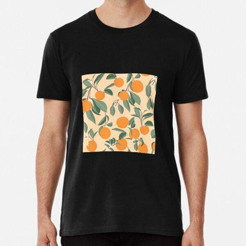 Remera Orange Grove En Fondo Amarillo Algodon Premium