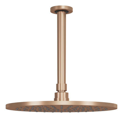 Chuveiro Teto Metal Safira Tubo 20 Cm Champanhe Fani