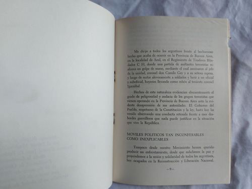 Discurso De Peron Al Pais 20 De Enero 1974 Hora De Gritar (Usado)