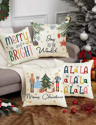 4 Fundas Para Cojin Cascanueces Navidad