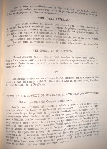 Corona Funebre Del Señor Don Luis M. Sanchez Cerro