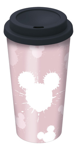 Vaso Cafe Doble Con Tapa Wabro 520ml Mickey Mouse