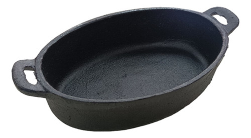 Olla Fundición De Hierro Oval 1 Litro Con Tapa