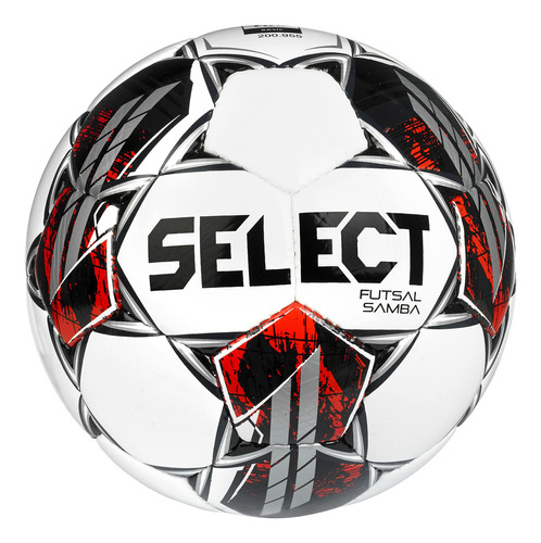 Select Samba - Pelota De Fútbol Sala, Senior, Blanco/negro. Color Blanco/negro/rojo - 1 Bola