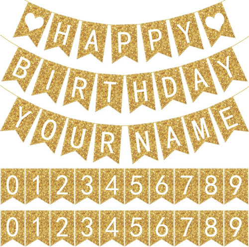 124 Piezas Banner De Cumpleaños, Banner Diy Banner De Cumple