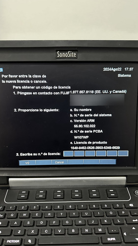 Ecógrafo Portátil Sonosite Edge / Ultrasonido