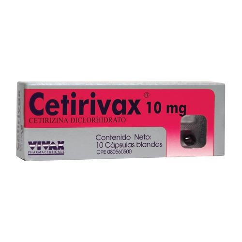 Cetirivax 10mg Capsulas X 10 
