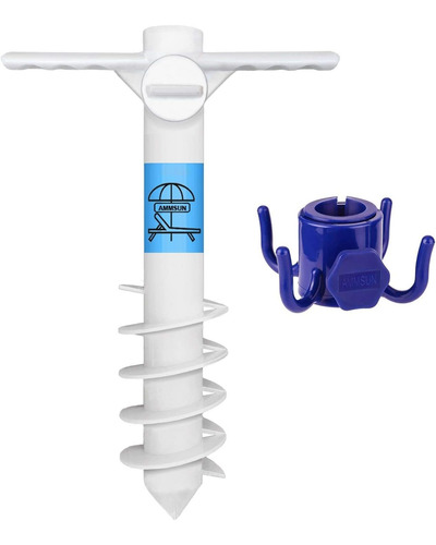Ammsun Soporte De Anclaje Para Sombrilla De Playa Y Ganch...