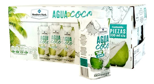 Agua De Coco Sin Azúcares 18 Pack De 330 Mls. ¡ Oferta !!!