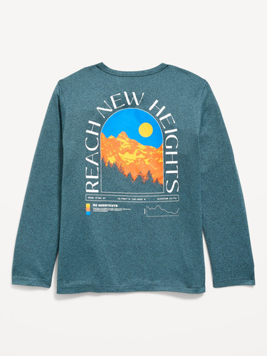 Playera Manga Larga Soft Go-dry Estampado Old Navy Para Niño