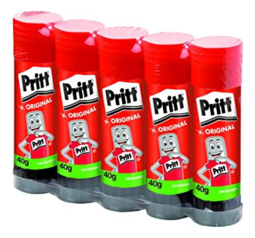 Cola Bastão Pritt Stick Escolar Atóxica Não Tóxica 40g Kit 5 Cor Branco