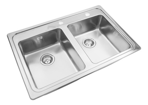 Imagen 1 de 6 de Pileta Ac.inox. Cocina Doble Q84ad Johnson Aceros