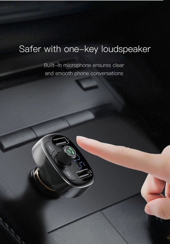 Transmissor Fm Mp3 Bluetooth Baseus E Handsfree 2 Portas Usb
