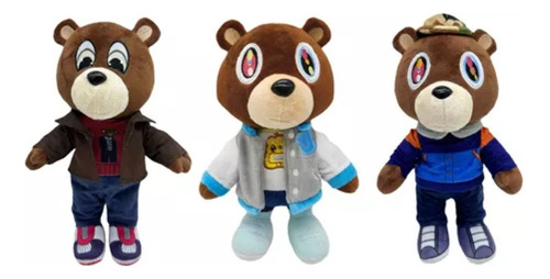 Muñeco De Peluche Kanye Teddy Bear De 3 Piezas