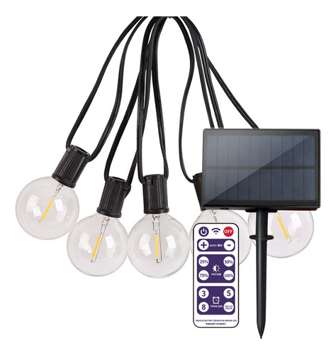 Cadena De Luces Solares G40 Con Control Remoto Outdoor Water