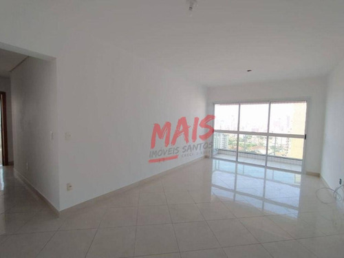 Apartamento Com Vista Livre E Lazer Completo, 3 Dormitórios Para Alugar, 118 M² - Aparecida - Santos/sp - Ap5876