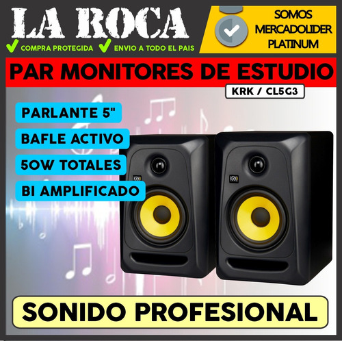 Imagen 3 de 10 de Par Monitores Bafle Estudio Rokit Krk G3 Activo Plana