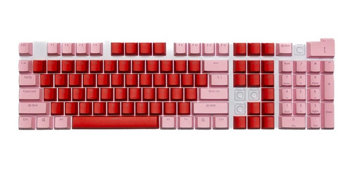 Imagen 3 de 3 de Keycaps Set Color Rosado Pastel + Rojo