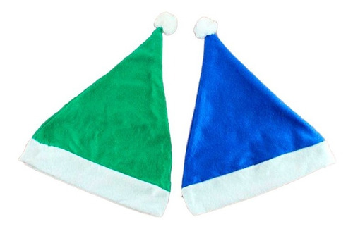 Gorro De Navidad Azul Y Verde 
