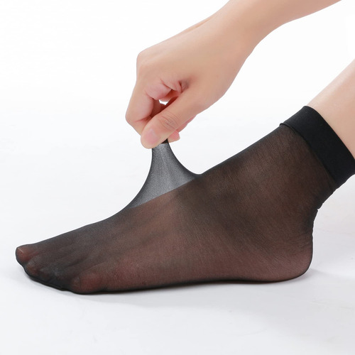 12 Pares De Calcetines Tobilleros Transparentes Para Mujer