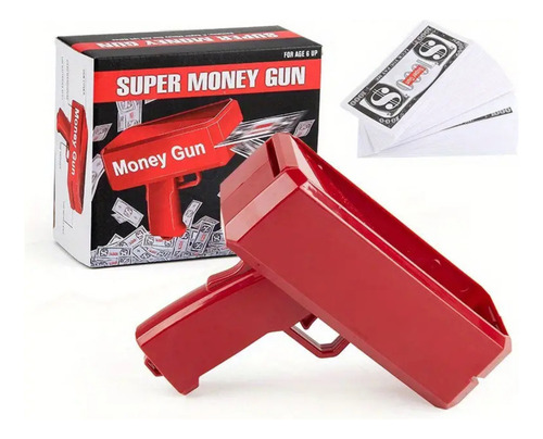 Pistola Lanza Billetes Money Gun, Incluye Los Bullentes
