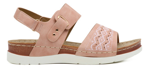 Sandalia Huarache Casual Mujer Dama Confort Ajustable Rosa