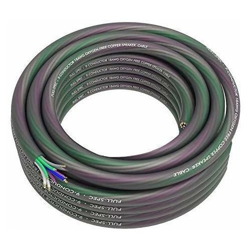 Rockrix Cable De Altavoz De 9 Conductores De 20 Pies, 18 Awg