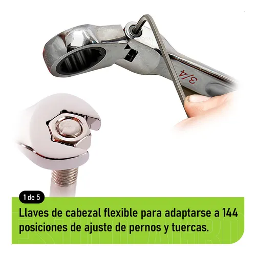 Set De 7 Llaves Combinadas Con Crique Flexible Milwaukee