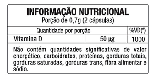Suplemento de vitamina D 60 cápsulas - Calciferol