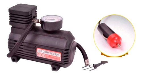 Mini Compresor Aire 12v/300lb + Accesorios -nuevo