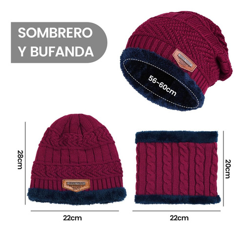 Kit De Gorro, Bufanda Y Guantes For Frio, Gorros Invierno