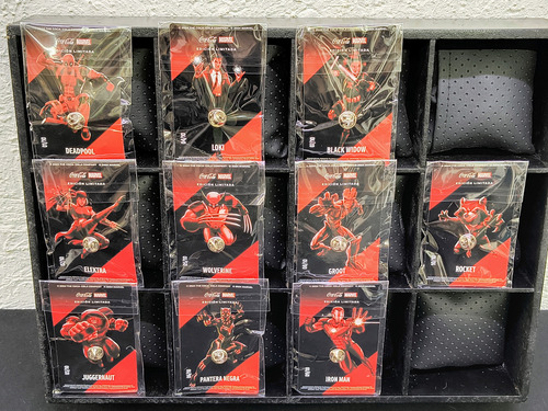 Pines Marvel Coca Cola 10-pack Colección Completa Original (Usado)