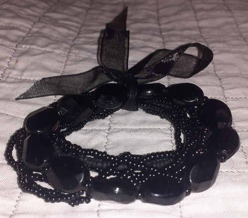 Pulsera Elastizada Color Negra. Oferta Imperdible 