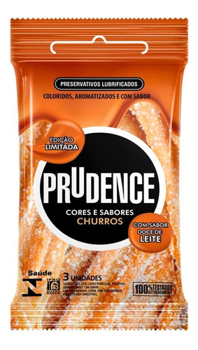 Preservativo Prudence Sabor Churros Com 3 Unidades