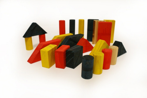 Imagen 2 de 4 de Bolsa Con Bloques De Madera X 48piezas Cuerpos Didácticos