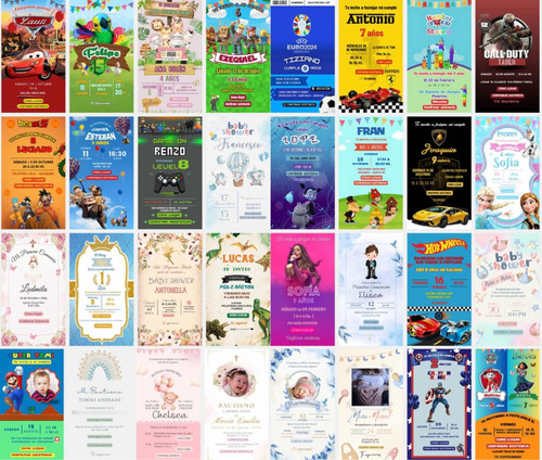 Invitaciones De Cumpleaños/ Boda/ Baby Shower/ Y Más