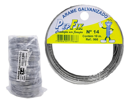 Arame Galvanizado Pepfix No.14 Rolinho 10m Com 10 Pecas