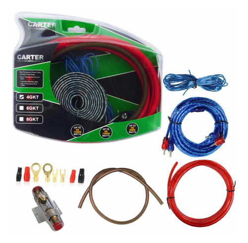 Kit Cables De Amplificacion Para Auto, Premium 4gkt