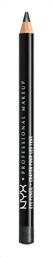 Lápiz delineador de ojos NYX Professional Makeup Slim Eye Pencil color black shimmer