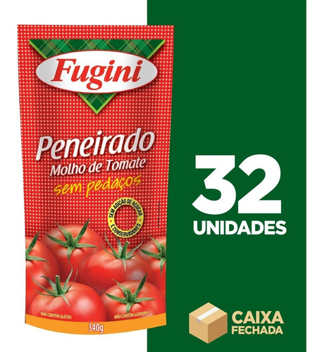 Molho De Tomate Trad. Peneirado Fugini Sache 32 X 340 G