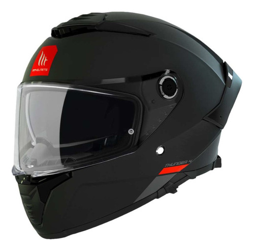 Imagen 2 de 7 de Casco Para Moto Mt Helmets Thunder 4sv A1 Solid Negro Gloss