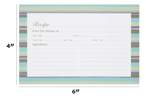 Forage - Tarjetas De Recetas De Doble Cara 4x6, Estándar, Mu