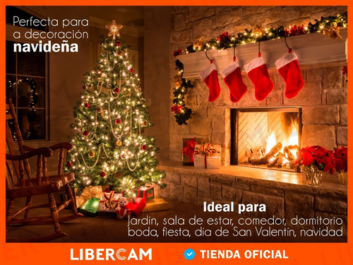 Imagen 7 de 10 de Guirnalda Estrellas Tira Luz Led Calida Amarilla A Pila