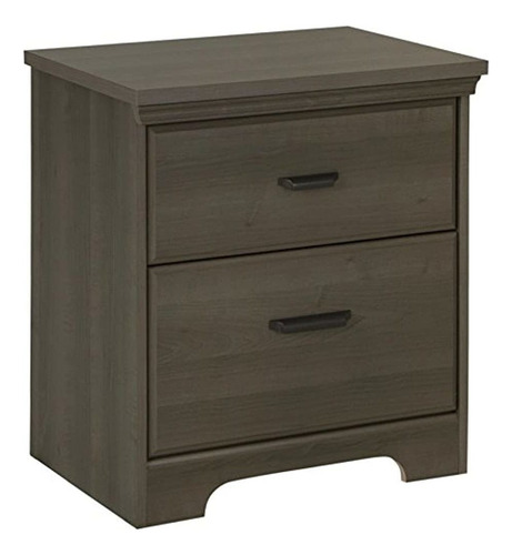 South Shore Versa 2drawer Night Stand Grey Maple