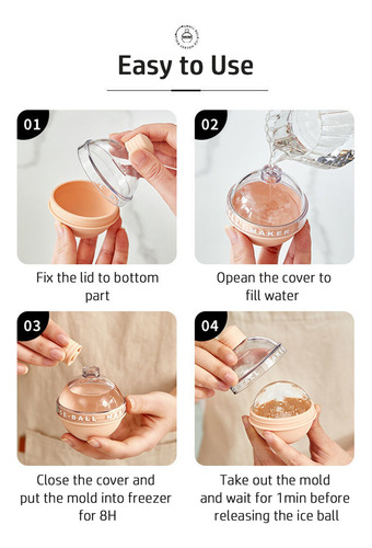 Y Ice Ball Maker 2.4 Silicone Com Funil Para Coquetéis