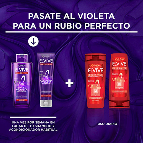 Imagen 6 de 6 de Mascarilla Violeta Matizadora X150ml Elvive Loreal Paris
