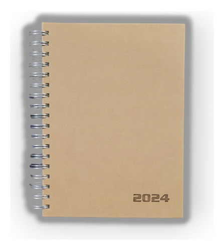 Agenda Espiral 2024 B5 Borde Dorado 17,6cmx25cm