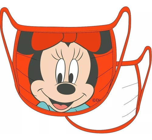 Mascara Facial Proteção Tecido Disney Minnie Infantil