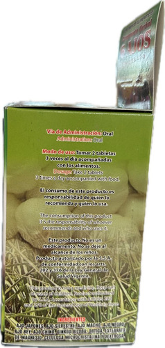 6 Ajos 2 Pz 100 Tabs Compuesto Herbal Ginkgo Biloba Ortiga Sabor Sin Sabor